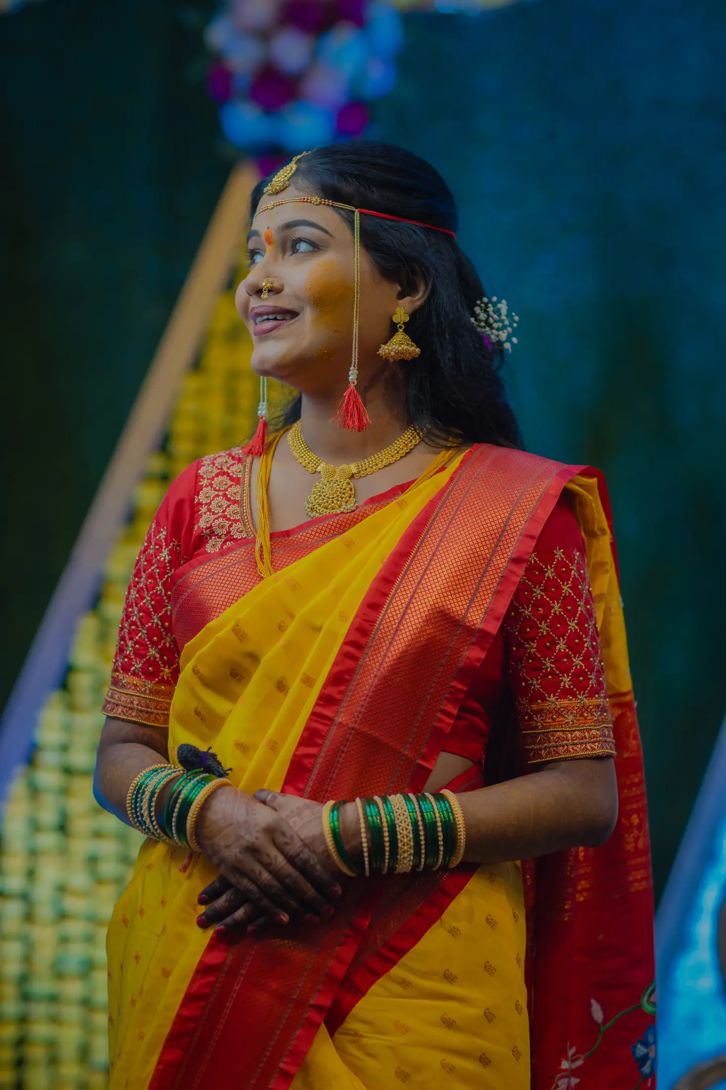 Kaushtubh Rani haldi portrait