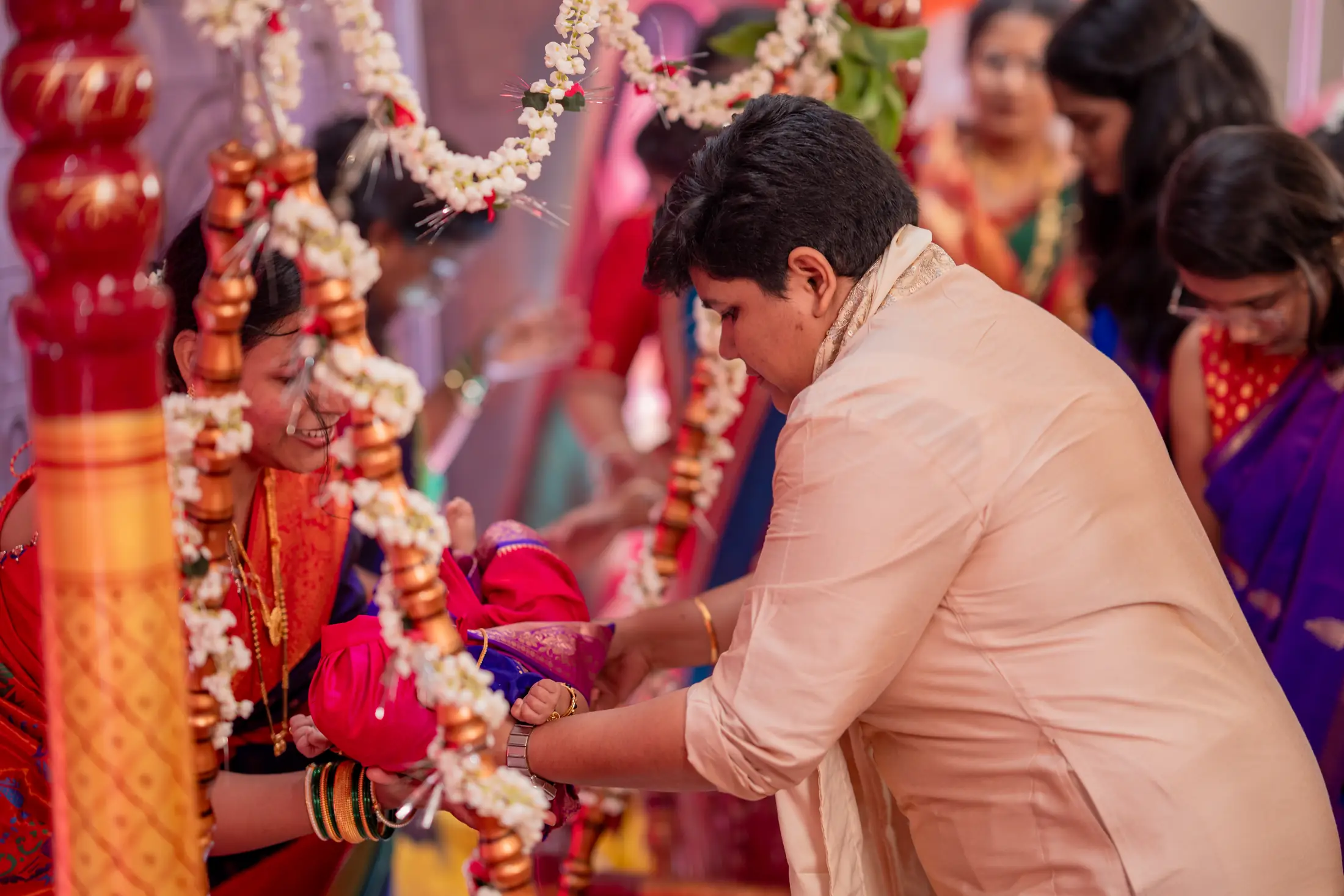 Vedant naming ceremony candid portrait